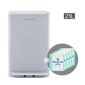 휴지통 쓰레기통 크롬히포 21L 그레이 (추가 리필 5롤)