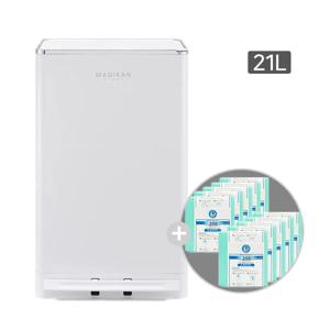 휴지통 쓰레기통 크롬히포 21L 화이트 (추가 리필 10롤)