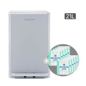 휴지통 쓰레기통 크롬히포 21L 그레이 (추가 리필 10롤)