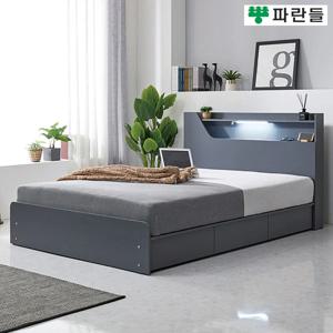 파란들가구 D형 LPM LED조명 서랍수납 퀸침대프레임 Q침대
