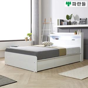 파란들가구 C형 LED조명 빅서랍수납 퀸침대프레임 Q침대