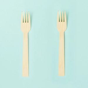 카페 음식점 배달 캠핑 소풍 커트러리 생분해 대나무 포크 100개
