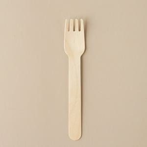 지구사랑 벌크포장 나무 포크 140mm 크라프트 일회용 100개