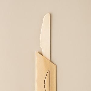 지구사랑 개별포장 나무 나이프 140mm 크라프트 일회용 100개