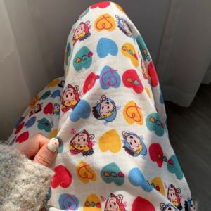 레인보우 하트 순면 피치기모 파자마 롱 팬츠