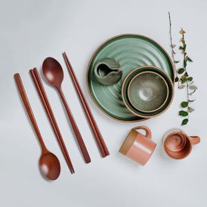 국산 천연옻칠 나무수저 2인세트