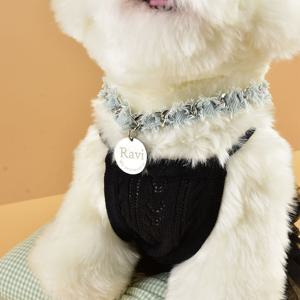 강아지 빈티진 목걸이 인식표 각인 고양이 이름표