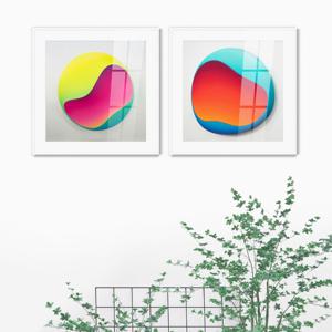 1864얀 칼럽-부드러운 공간2개세트 / 캔버스천메탈프레임액자 아크릴매트액자 모던추상
