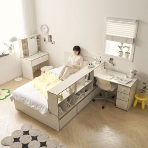 룸인베드 올인원 파티션 거실장 책장 서랍 수납 침대 세트 매트리스