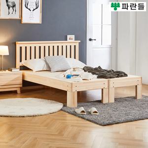 파란들가구 편백나무 헤드 평상형 퀸침대프레임 원목침대