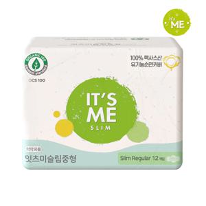 잇츠미 NEW 슬림 유기농 순면커버 생리대 중형 12P x1개