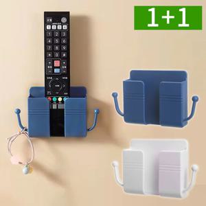 1+1 벽걸이 리모컨정리함 접착식 거치대 다용도 수납함