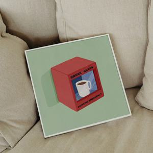 우리의 평범한일상 공감 일러스트 카페 인테리어 그림액자 / 17.긴급 카페인수혈