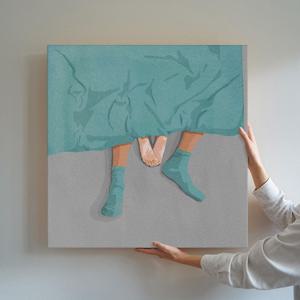 우리의 평범한일상 공감 일러스트 카페 인테리어 그림액자 / 28.둘이서 낮잠