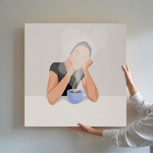 우리의 평범한일상 공감 일러스트 카페 인테리어 그림액자 / 30.카페인 중독