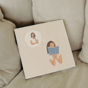 우리의 평범한일상 공감 일러스트 카페 인테리어 그림액자 / 37.디지털 디톡스