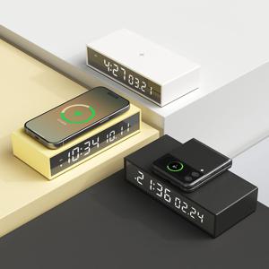 15W 슬림 엣지 미러 무선충전 알람시계 탁상시계