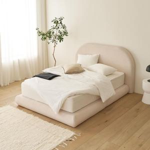 라운드 이태리 스퀘어 이지케어 발수 원단 패브릭 침대 프레임 헤드형 SS/Q/K/LK