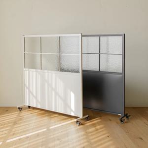 틴우드 아쿠아 유리 철제 파티션 1200 하프 세트 이동식 가림막 가벽 (바퀴포함)