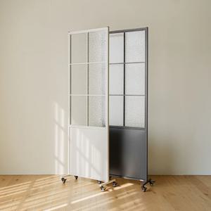 틴우드 아쿠아 유리 철제 파티션 600 스탠드 세트 이동식 가림막 가벽 (바퀴포함)