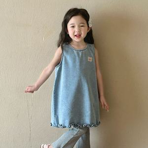 웨이브 프릴 데님 원피스 R13959