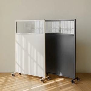 틴우드 유리 철제 파티션 800 하프 세트 이동식 가림막 가벽 (바퀴포함)