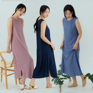 WHO5171S 모달 감성 실내복 잠옷 나시 옆트임 원피스