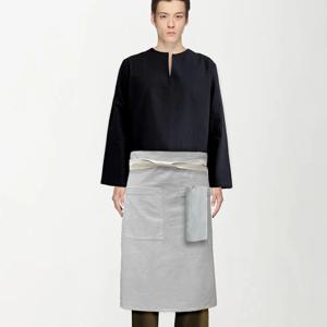 비스트로 하프 린넨 허리 앞치마 White 여자 남자 apron