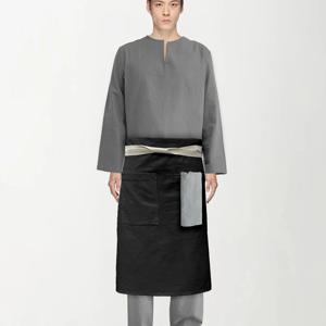 비스트로 하프 린넨 허리 앞치마 Black 남자 여자 apron