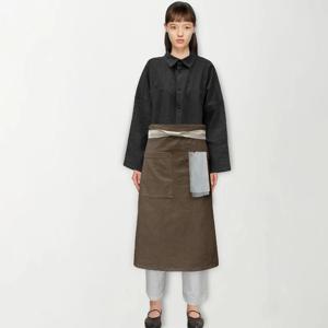 비스트로 하프 린넨 허리 앞치마 Brown 남자 여자 apron