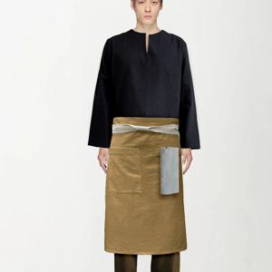 비스트로 하프 린넨 허리 앞치마 Beige 여자 남자 apron