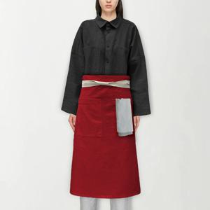 비스트로 하프 린넨 허리 앞치마 Red 여자 남자 apron