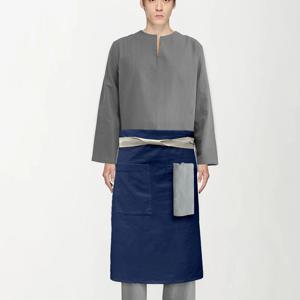 비스트로 하프 린넨 허리 앞치마 Navy 남자 여자 apron