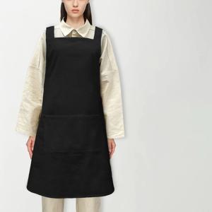 크로스 smock 원피스 리넨 앞치마 Black size 66/77