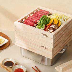 업소용 가정용 편백찜기 나무찜기 사각 2단