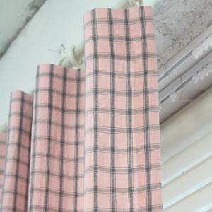 소프트 체크 커튼 - (핑크,베이지,블루,그레이)