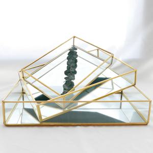 골드 사각 미러 트레이  3size