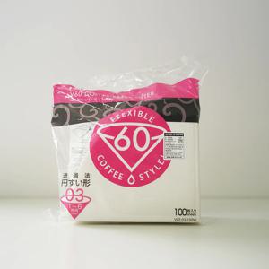 커피필터 여과지 VCF-03-100W 1~6인/100매(화이트)