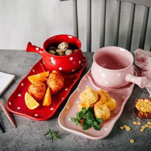 [해외]도트 시리얼 스프그릇 브런치 식기 2종세트 /4colors