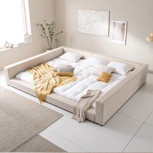 발빠짐방지 릴렉스 가드 가죽 저상형 패밀리침대 Q+SS (매트리스 포함)