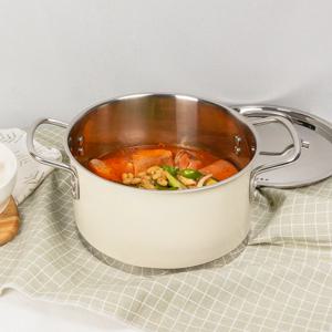 아티잔 웜 아이보리 20cm 양수 냄비/인덕션 가능