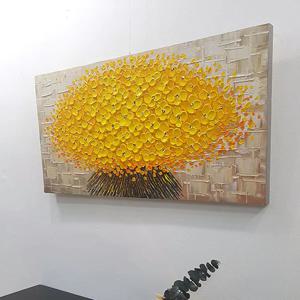 예쁜 노란색 꽃그림 유화 인테리어 홈데코 액자