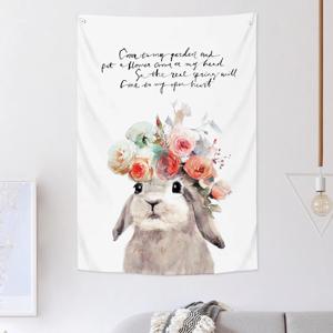 플라워베이비 래빗 패브릭포스터 벽 가리개 가림막 인테리어 감성 캐릭터 아이방 2size