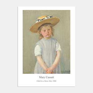 여름 감성 명화 인테리어 미니 포스터 / 03 메리 카사트 - 밀짚 모자를 쓴 아이 /