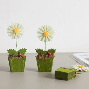 1+1 /  펠트 국화 화분 13cm 인테리어 장식 소품