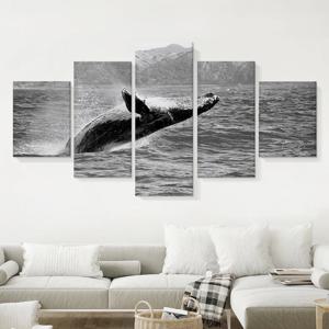 북유럽 거실인테리어그림 분할사진액자 대형캔버스  하와이웨일 5세트