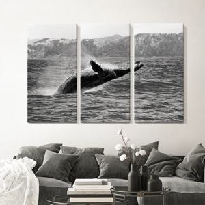 북유럽 거실인테리어그림 분할사진액자 대형캔버스 하와이웨일 3세트