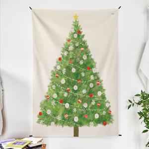 [눈꽃전구증정] 패브릭 크리스마스 트리 패브릭 포스터  2size