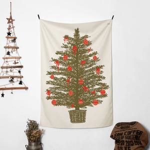 [눈꽃전구증정] 패브릭 크리스마스 트리 패브릭 포스터 2size