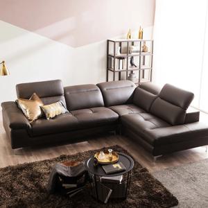 쿠시 플러스 4인 코너형 기능성 천연면피 소가죽소파